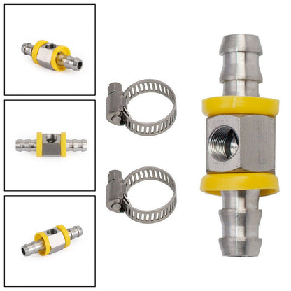 Stainless Steel 3/8" Fuel Line Fuel Pressure Gauge Sensor T-Fitting Adapter pro