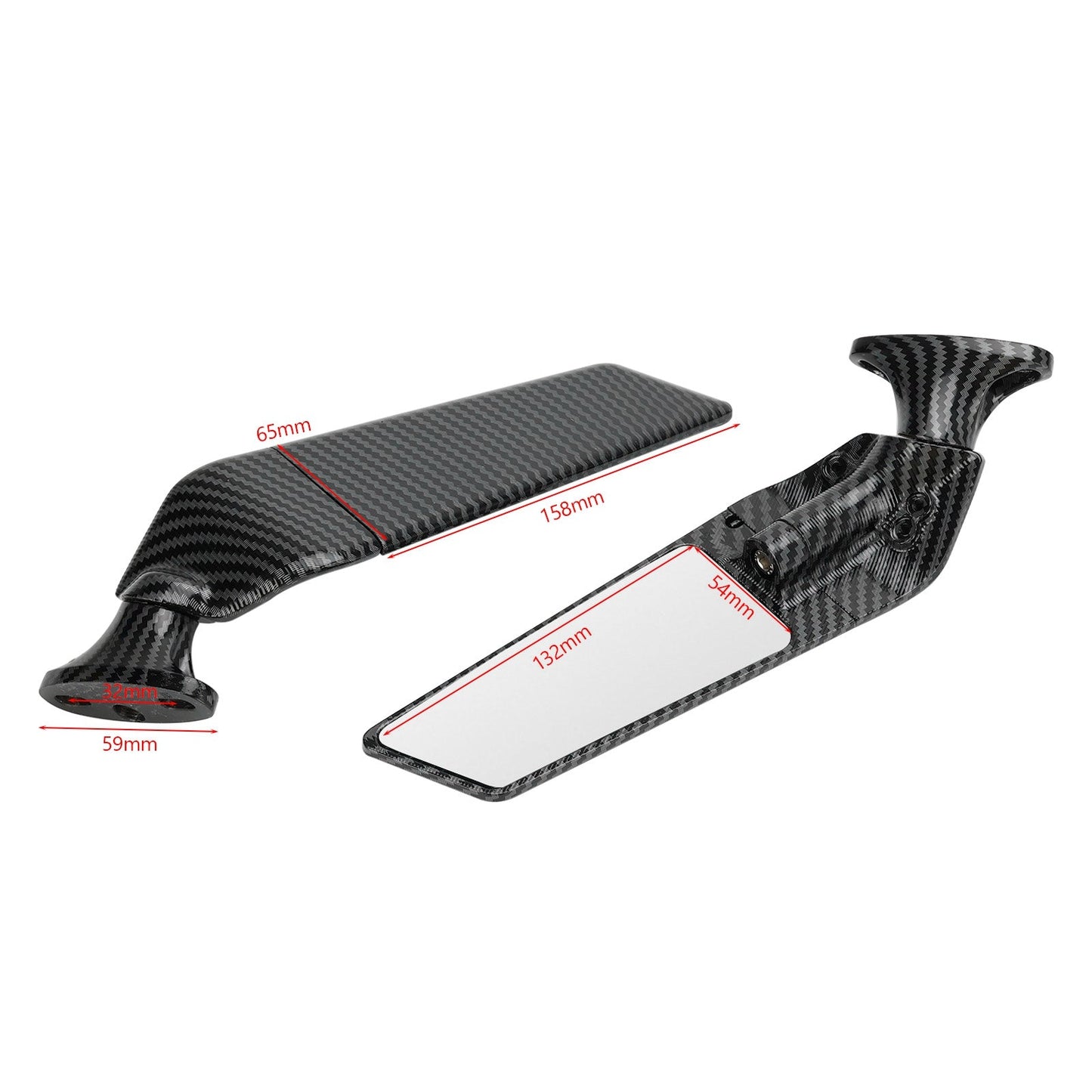Honda 03-12 CBR600RR & 11-14 CBR600F Swivel Wing Fin Rearview Mirrors