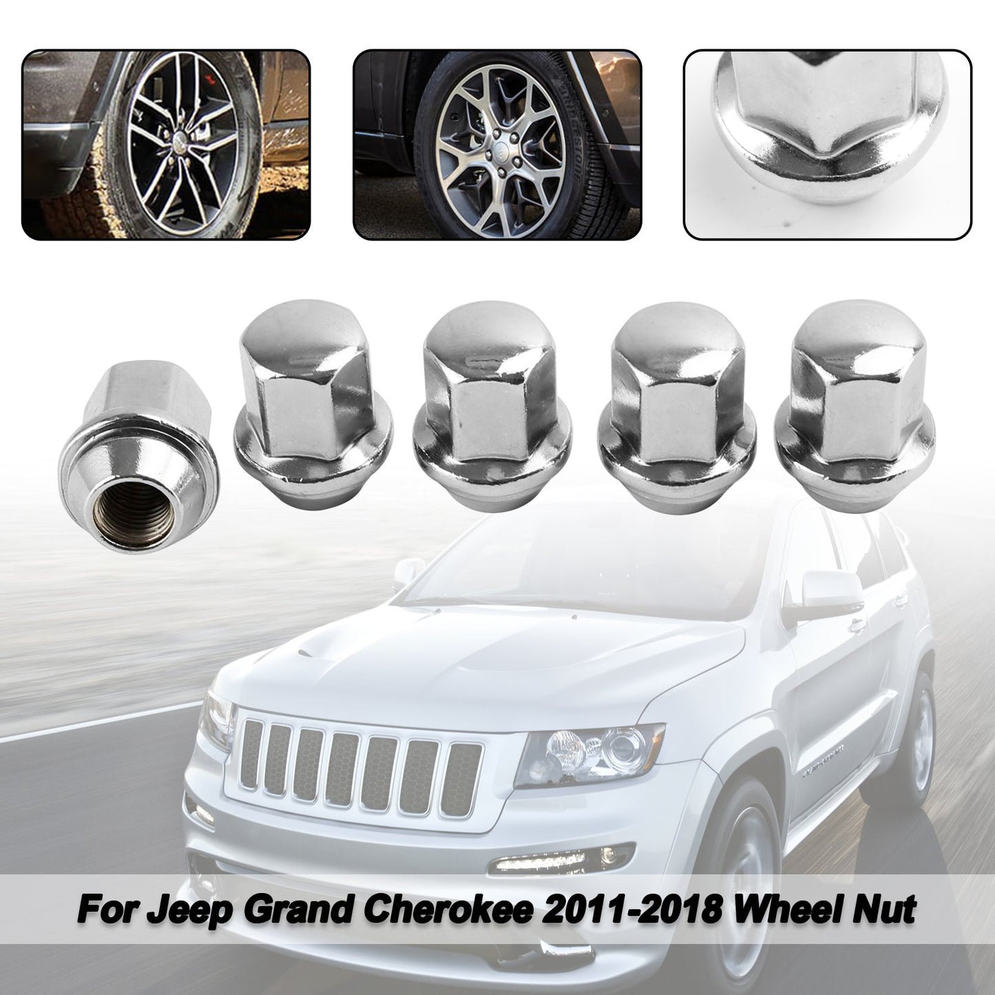 2018-2019 Jeep Wrangler JL 5PCS Lug Nuts 14x1.5 06509422AA 6509422AA