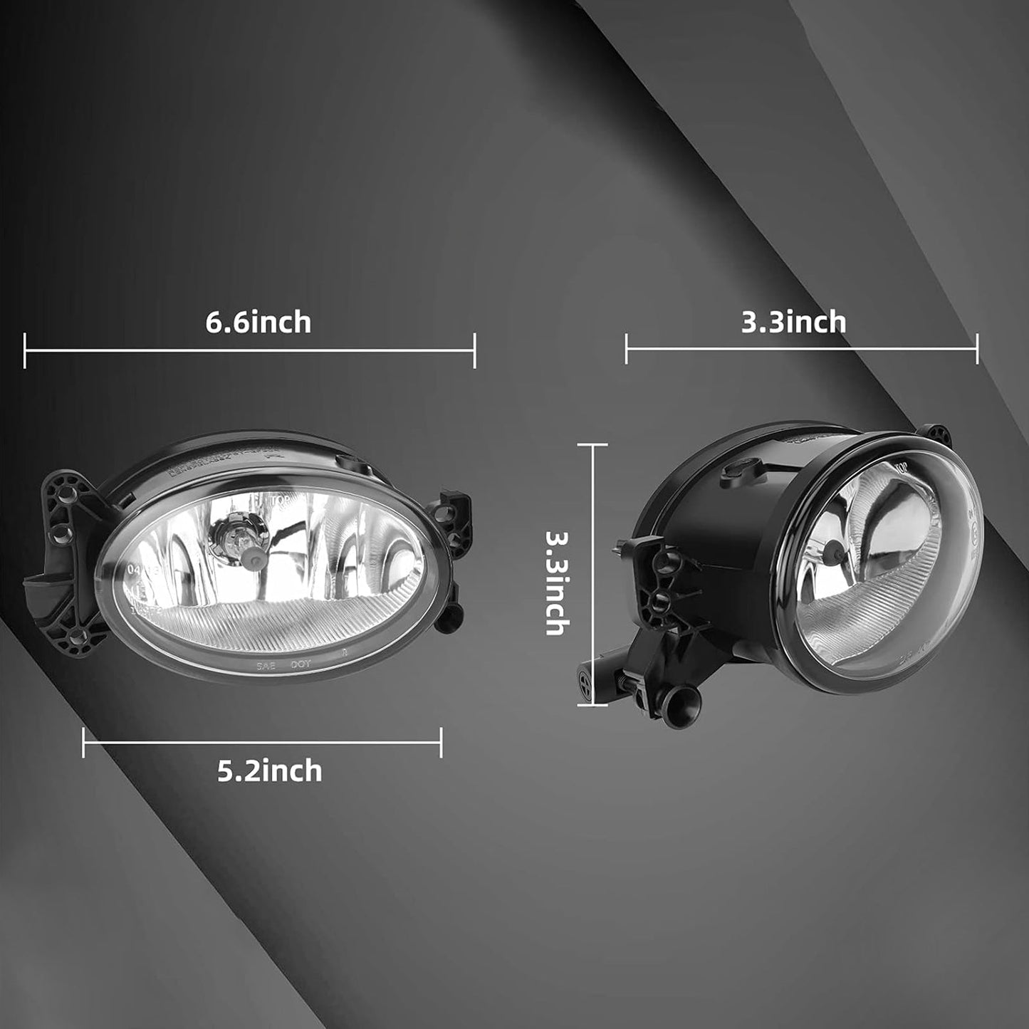 2002-2009 Mercedes G-Class Pair Front Fog Light Lamps With Bulbs A1698201556 A1698201656