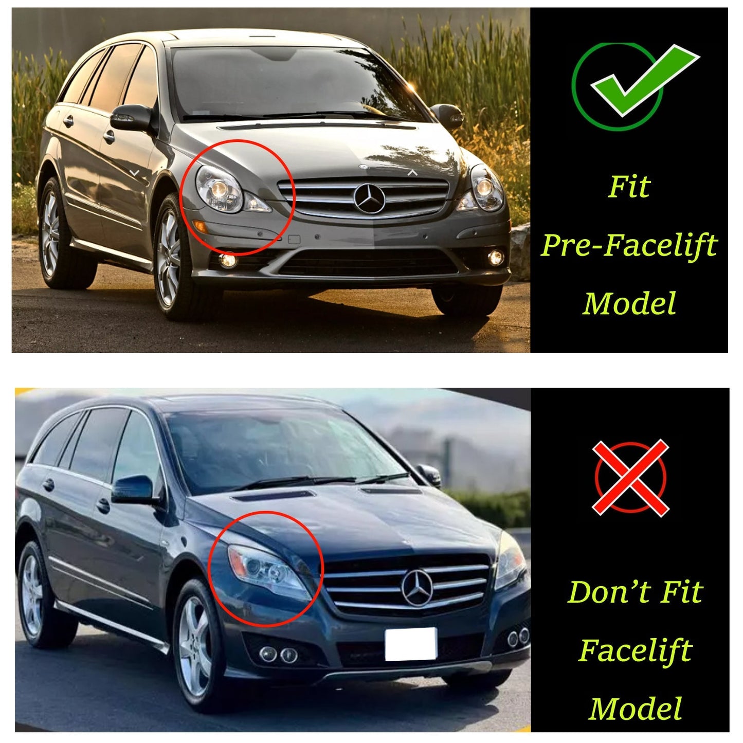 2005-2010 Mercedes Benz R-Class W251 GT Style Grill Front Bumper Chrome Replacement Grille