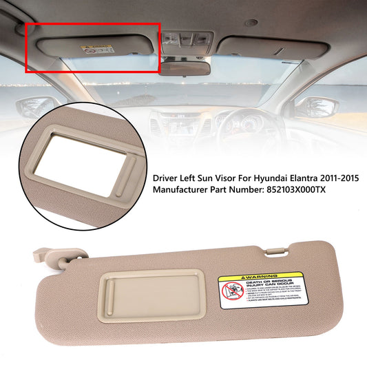 11-15 Hyundai Elantra MD Sun Visor Driver Left Side 852103X000