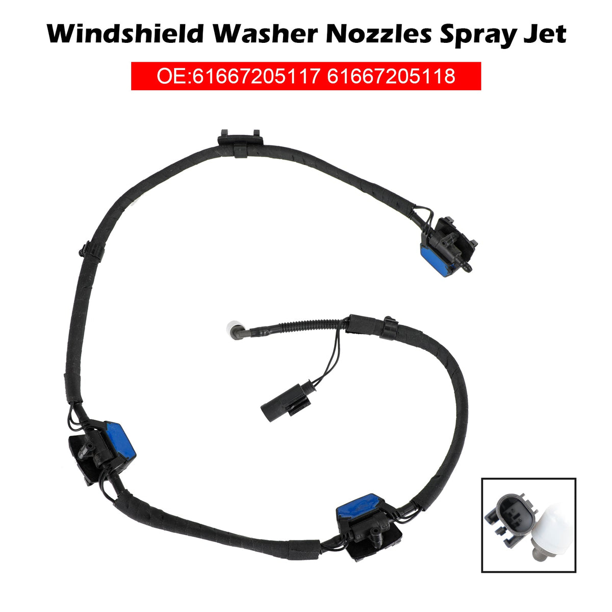 BMW F10 F11 F18 Windshield Washer Nozzles Spray Jet 61667205117 61667205118