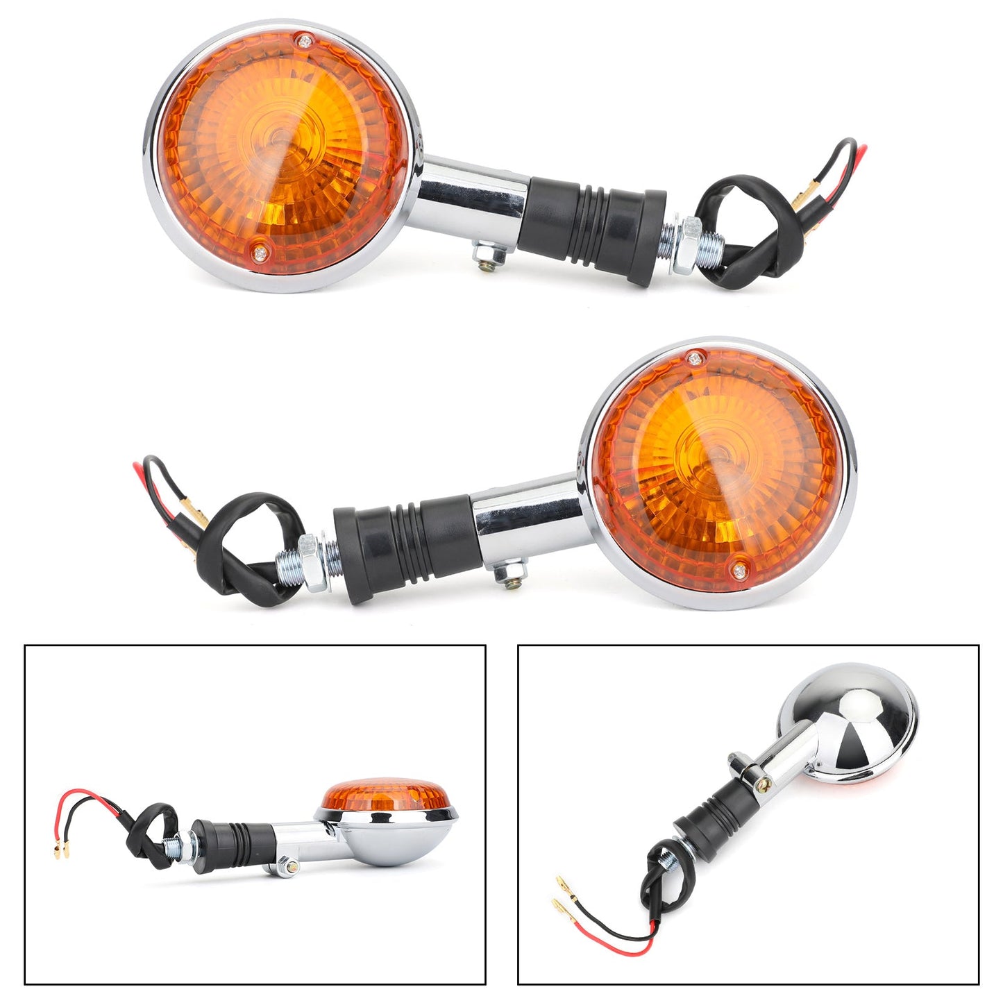 Turn Indicator Signal Fit For Yamaha XV750 VIRAGO 86-98 XV1100 89-99 XV250 94-12 Amber Champoo