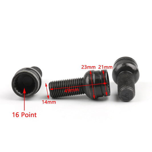 4+1 17mm Steel Wheel Bolt & Lock Lug Nut Set With Key For VW Golf Audi