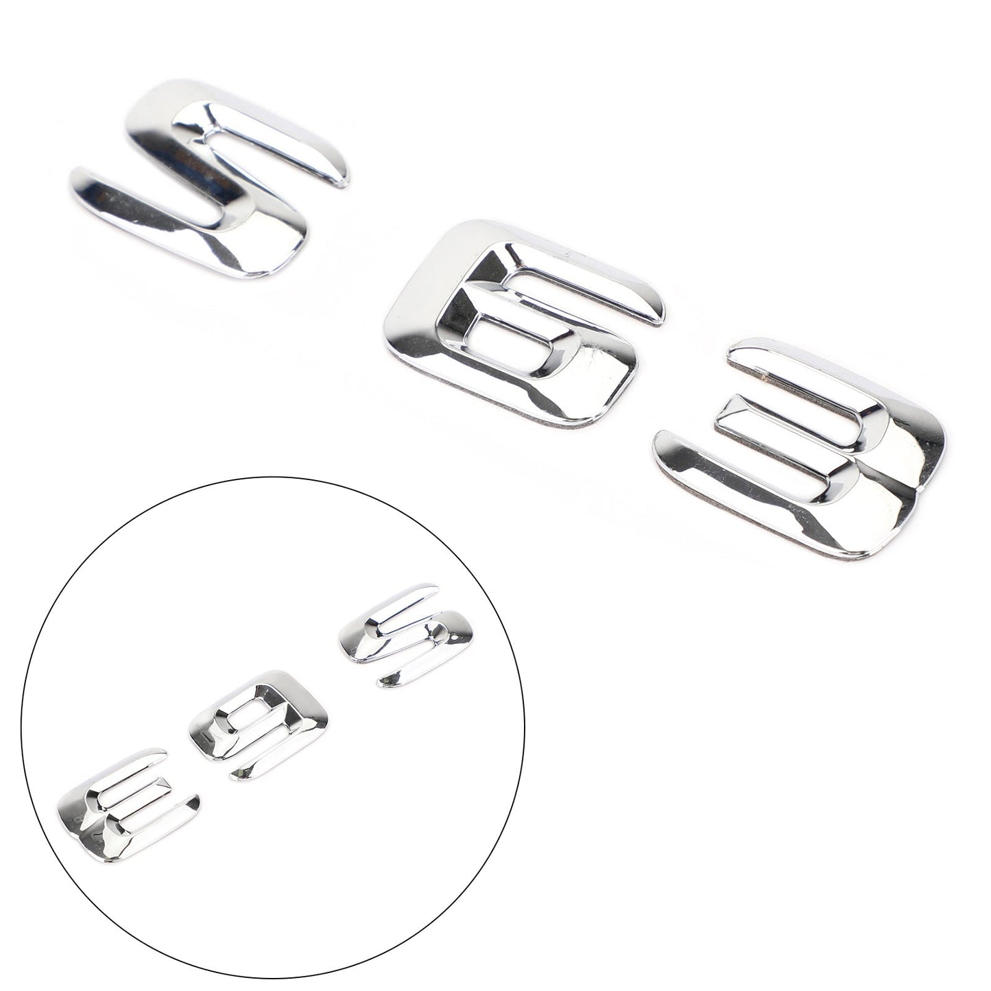 Rear Trunk Emblem Badge Nameplate Decal Letters Numbers Fit Mercedes S63 Chrome