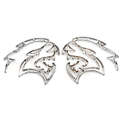 SRT Hellcat Silver 2PCS Hellcat Fender Side Emblem Badge Decal