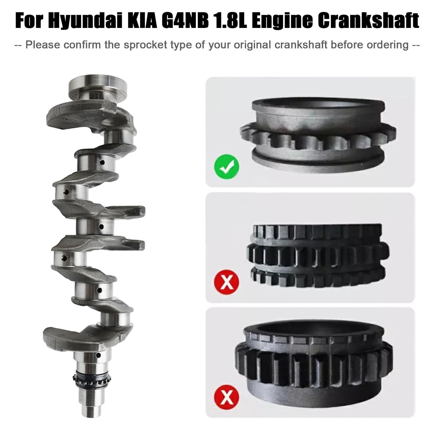 2013-2016 Kia Forte (YD) G4NB 1.8L Engine 21030-2E000 622V6-2EH00 Crankshaft & Rods & Bearings Set