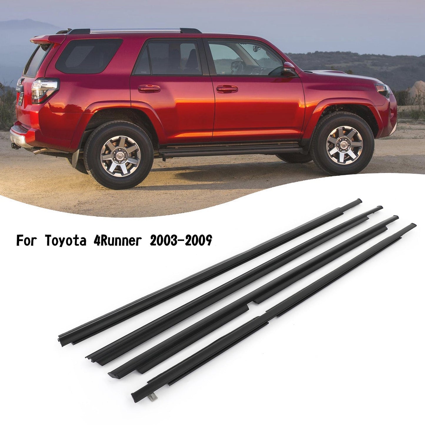 03-09 4Runner Toyota Car Outside Window Weatherstrip Seal Belt Moulding 68161-35060 68163-35030