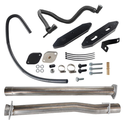 4" Muffler Exhaust Pipe + EGR Delete Kit for 2011-2022 6.7L Ford F250 F350 F450 F550 Super Duty