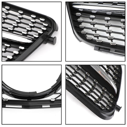 2008-2014 Benz C-Class W204 C200 C230 C 250 C300 C350 Diamond Black Chrome Front Grille Grill