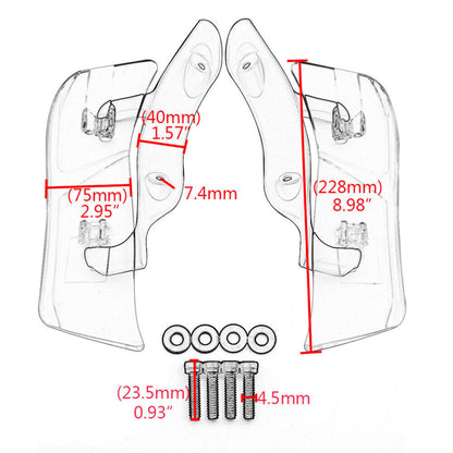 2015-2020 FLTRX Harley Road Glide Left & Right Adjustable Upper Fairing Side Wind Air Deflector Black