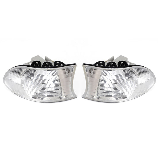 1999-2001 BMW 7-Series E38 White Corner Lights Parking Lamps Pair 63138379107 63138379108