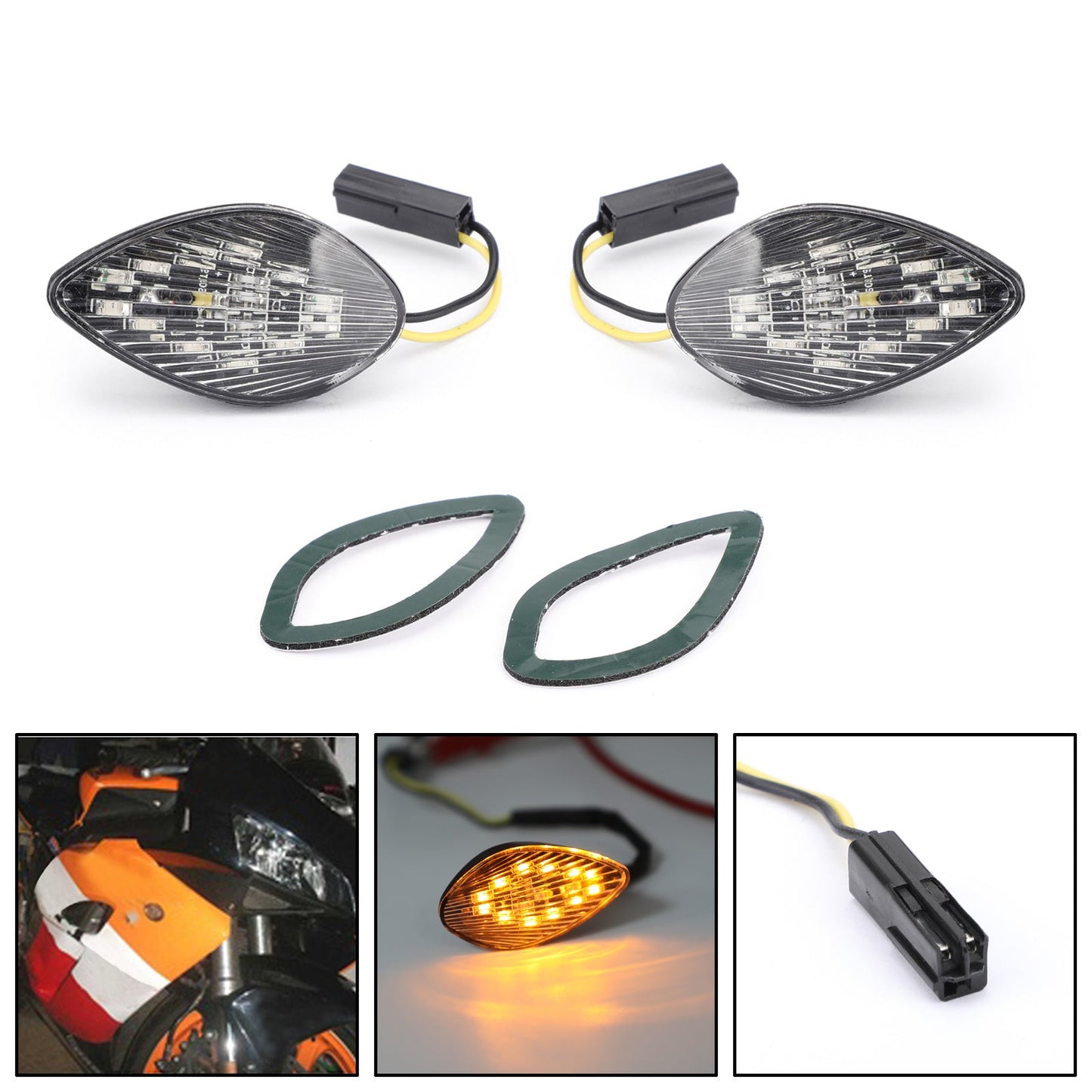 Clear Turn Signals For Honda CBR 1000 RR Flush Mount 2004-2005 Champoo
