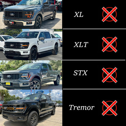 2024-2026 Ford F150 Lariat / King Ranch / Platinum Raptor Style Grille Front Bumper Black Grille W/ LED