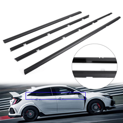 2012-2015 Honda Civic 4pcs Car Weatherstrip Window Moulding Trim Seal Belt 72910TROA01