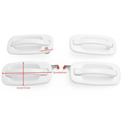 Chevy Silverado 1500/2500/3500 4PCS Exterior White Painted Door Handle Set 19356468 19356469