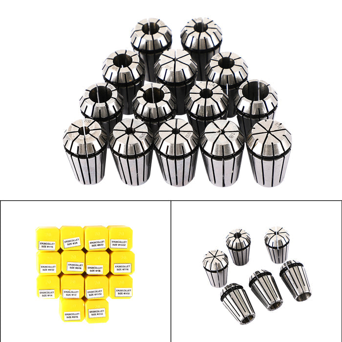 CNC Milling Lathe Engraving Machine, 7Pcs ER20(1/8"-1/2") ER20 Spring Collet Set