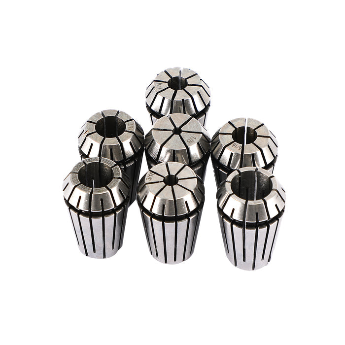 CNC Milling Lathe Engraving Machine, 7Pcs ER20(1/8"-1/2") ER20 Spring Collet Set