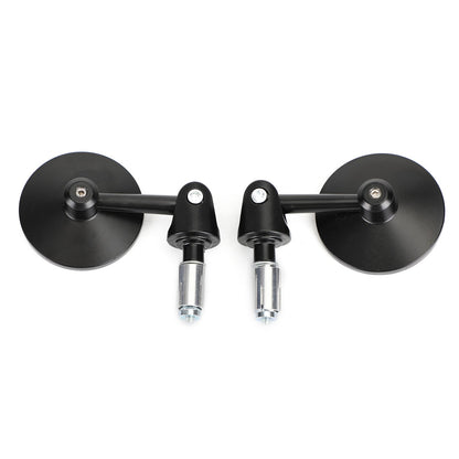 Pair 73mm Motorcycle Steetfighter Convex Bar End Mirrors for 7/8" Bar - BLACK