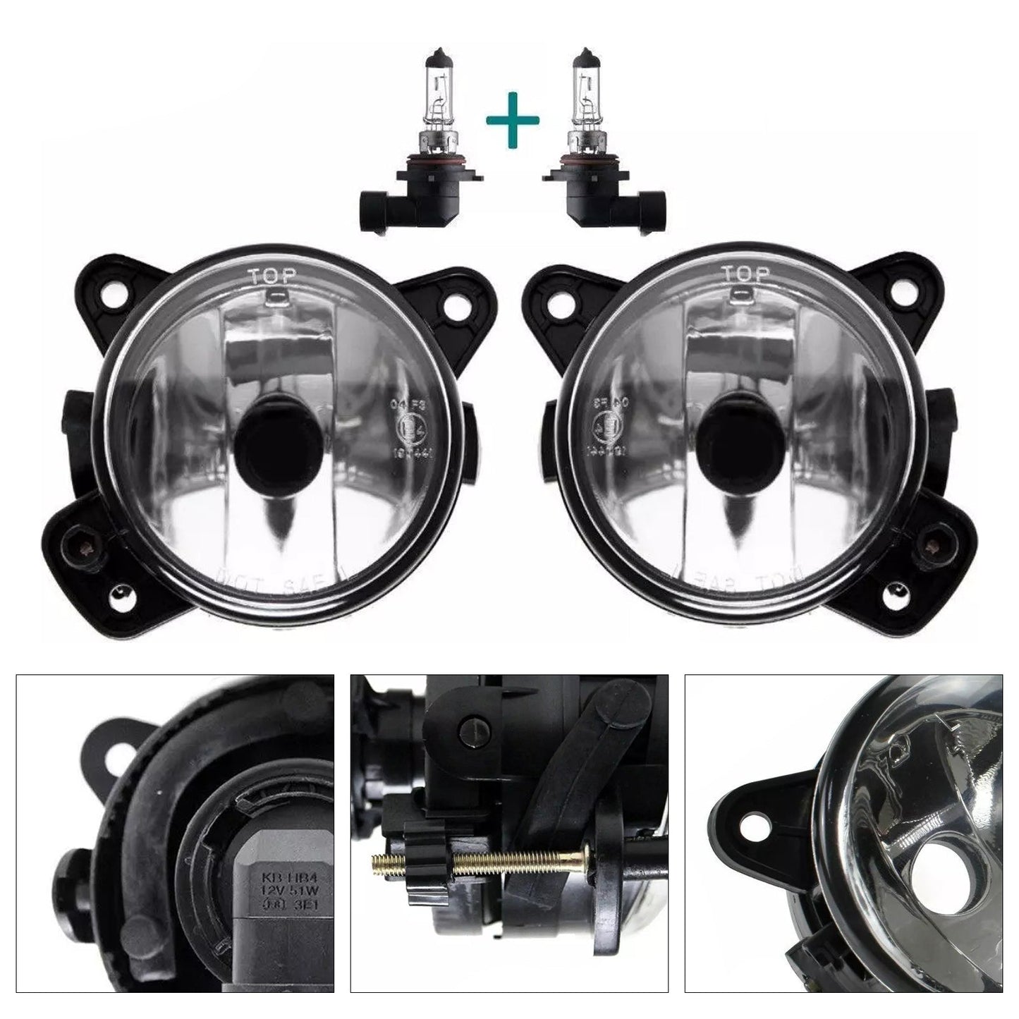 2005-2009 Volkswagen Polo 9N Pair Front Fog Light With Bulbs 6QD941699 6QD941700