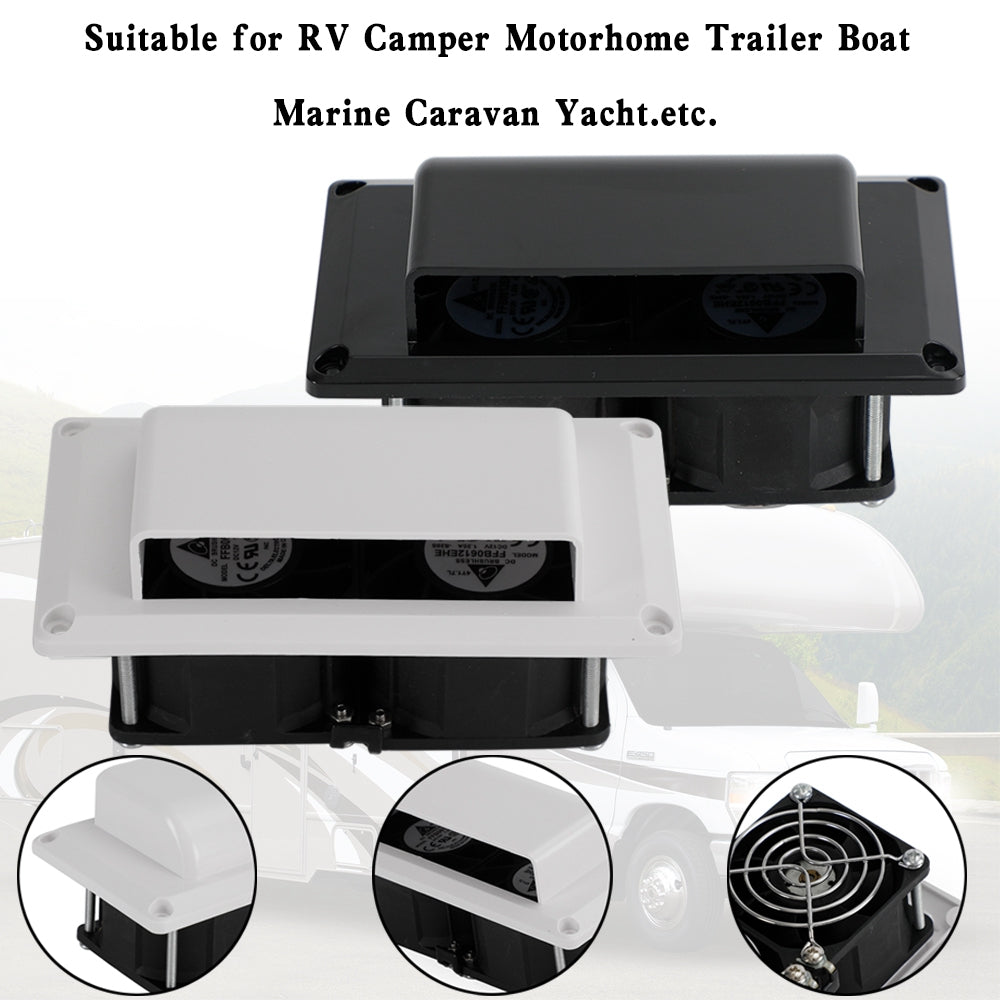 RV Boat Caravan 12V Side Air Cooling Blower Fan Vent Exhaust Ventilation