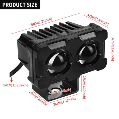 12V-85V Led Motorcycle Worklight Bike Front Headlight Square Spotlight Fog Light