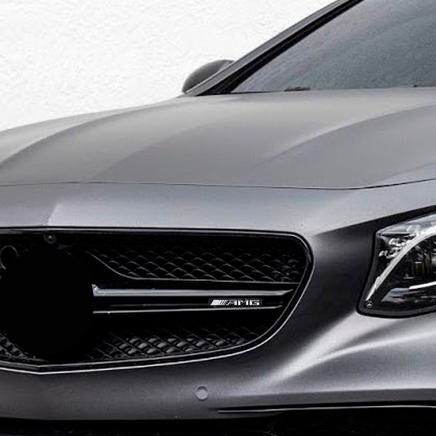 AMG Front Vertical Strip General Grill Emblem For Mercedes-Benz Grille Chrome / Red / Black AMG Decal Badge