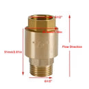 Brass Check Valve G1/2" G3/4" G1" M To F Thread Non-Return Backflow Prevention, G3/4"