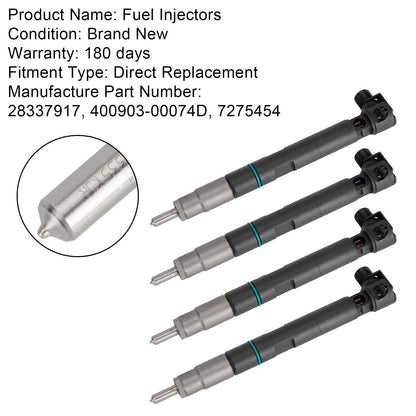 28337917 4PCS Fuel Injectors 400903-00074D 7275454 fit Bobcat fit Doosan Excavator E32 E35 E42 E45 E50 E55 E85 Fedex Express