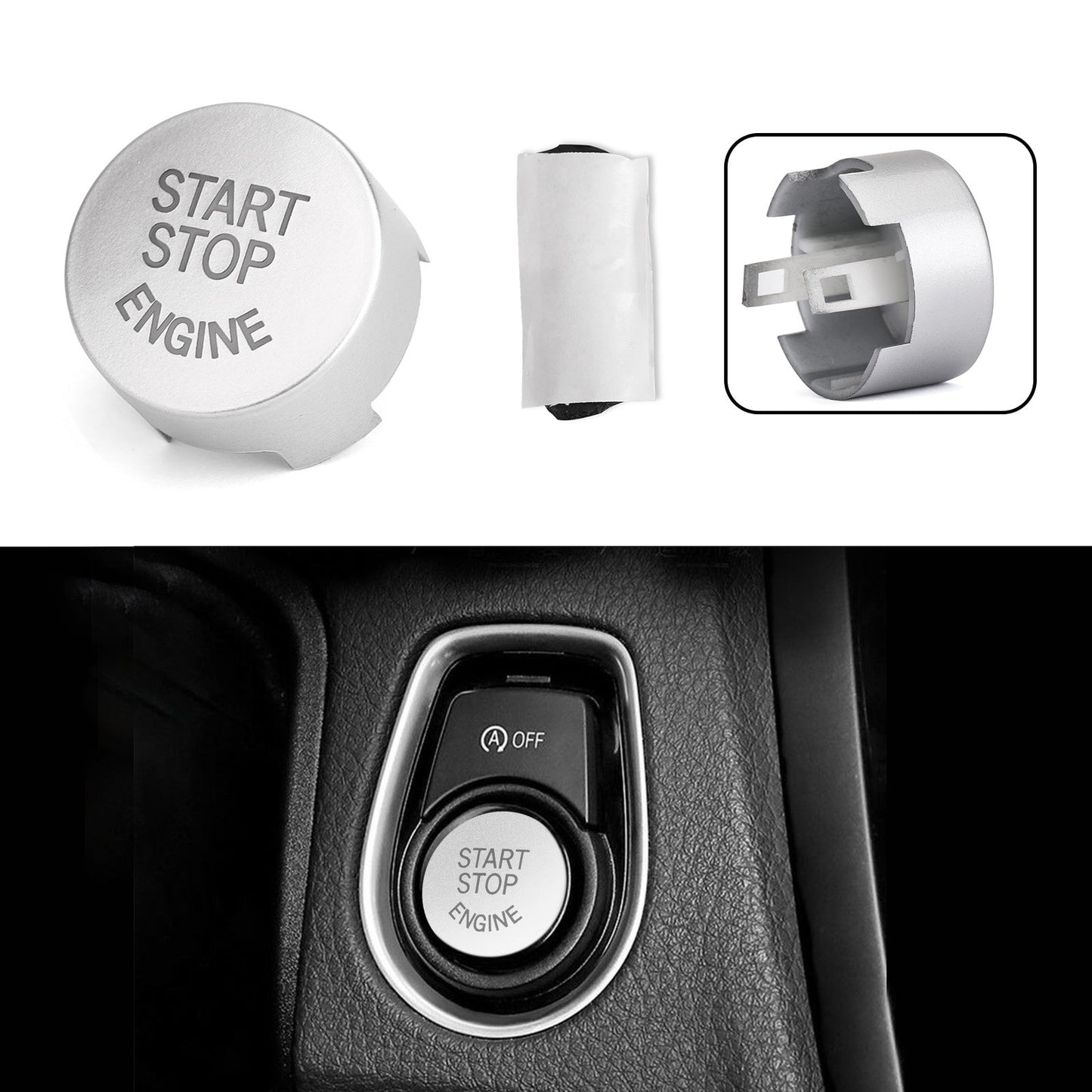 2012-2018 BMW 1 Series F20 F21 Silver Start Stop Engine Button Switch Cover