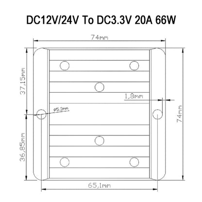 DC 12V/24V To 3.3V 20A 66W Converter Regulator Power Supplies Transformer