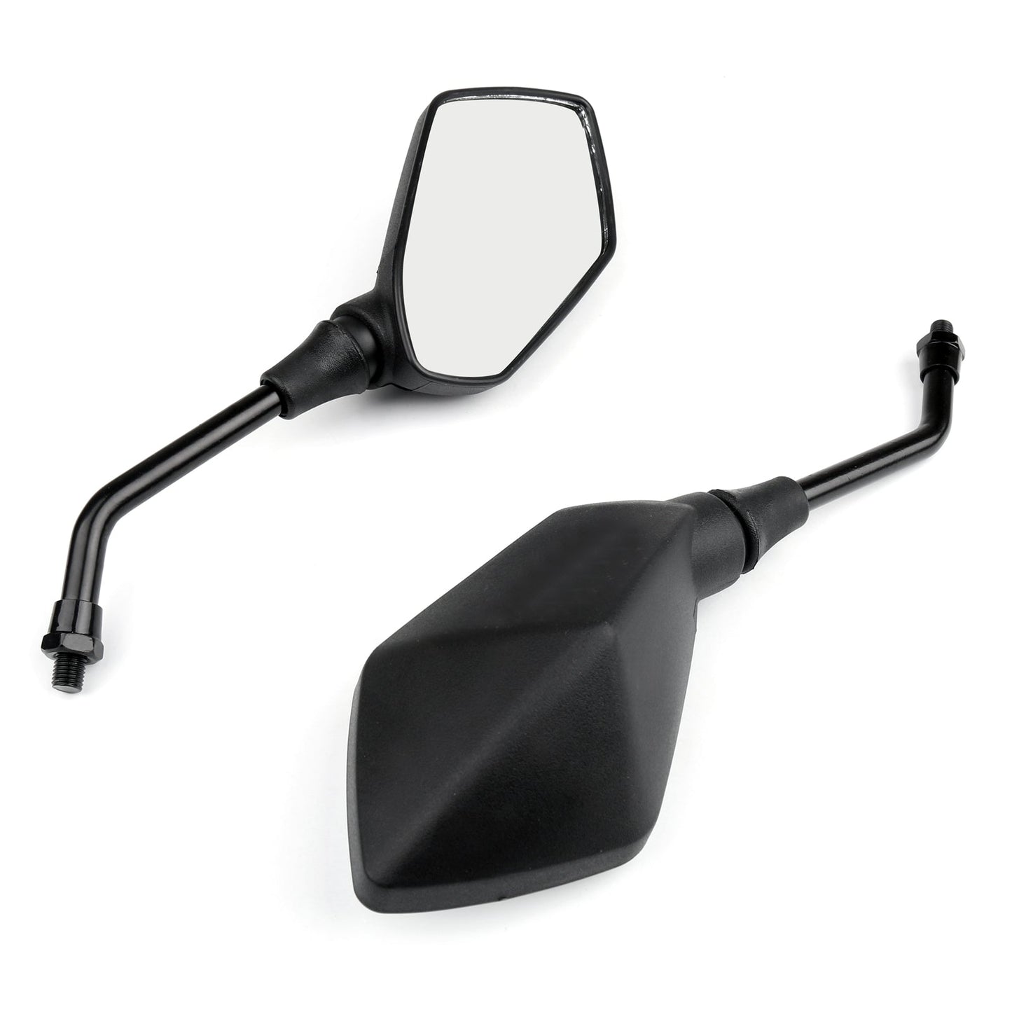 Motorcycle 10mm Black Rear View Side Mirrors For Honda Suzuki Kawasaki