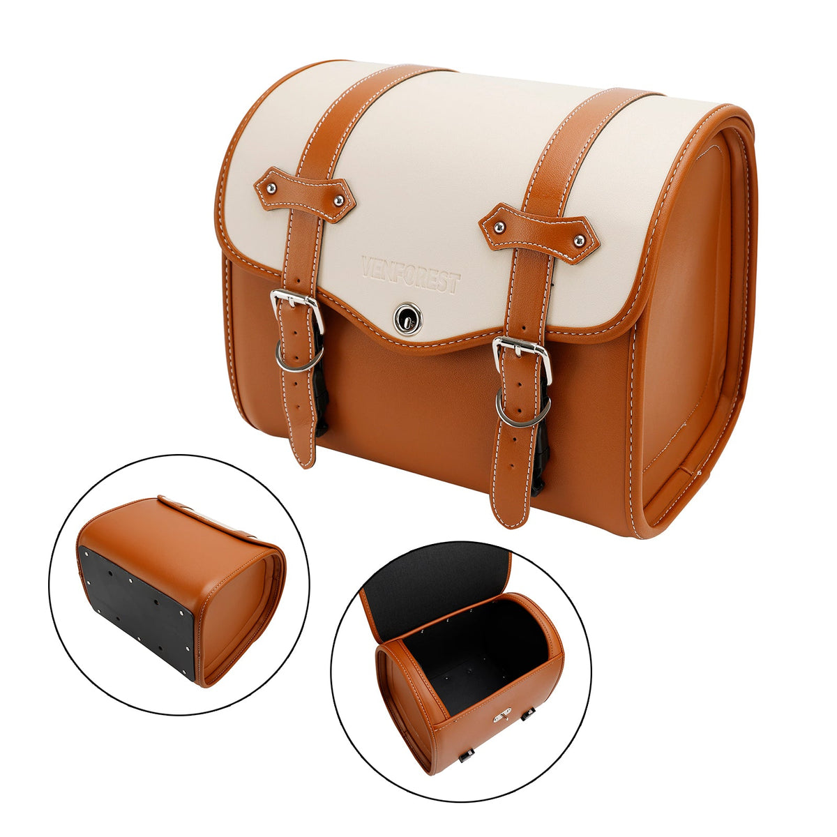 Saddlebag Side Storage Tail Bag Universal Color Matching Pu For Motorcycle