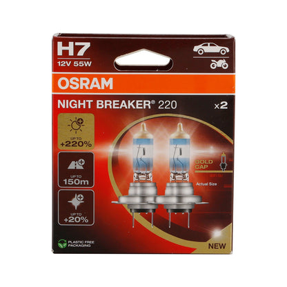 OSRAM 2PCS Car Lamp Night Breaker H7 12V 55W 64210NB220