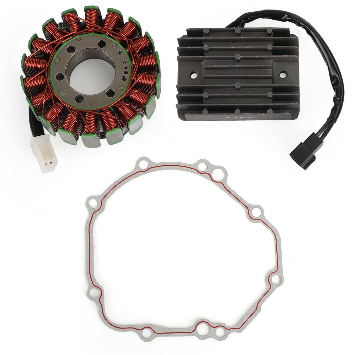 2004-2005 GSXR750 K4 K5 Suzuki Magneto Coil Stator+Voltage Rectifier+Gasket 1401-29G00 32800-33E20 31401-29G20