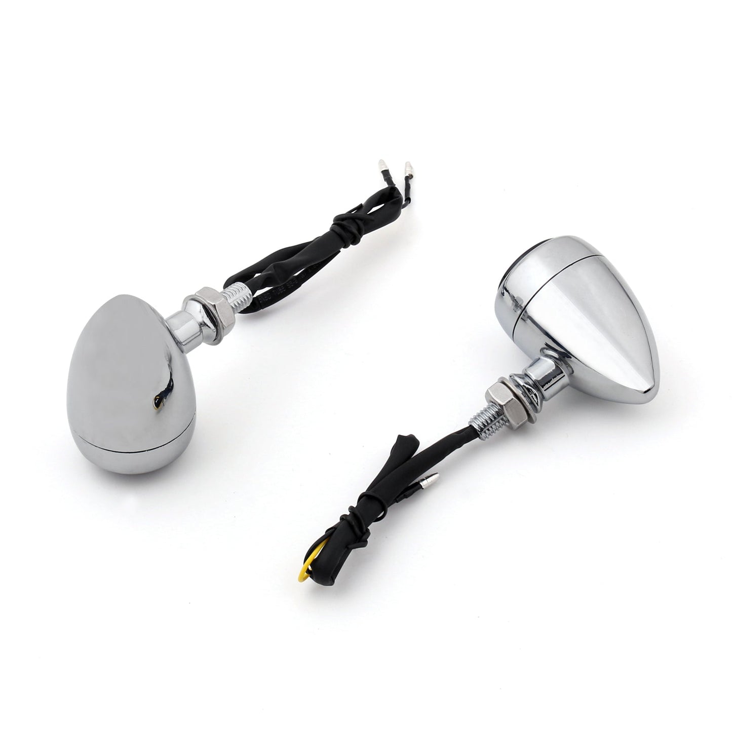 Harley Chopper Cafe LED Bullet Turn Signals Indicators Racer Chrome Champoo