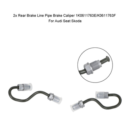 10.2006-12.2010 SEAT Altea XL 2x Rear Brake Line Pipe Brake Caliper 1K0611763E 1K0611763F