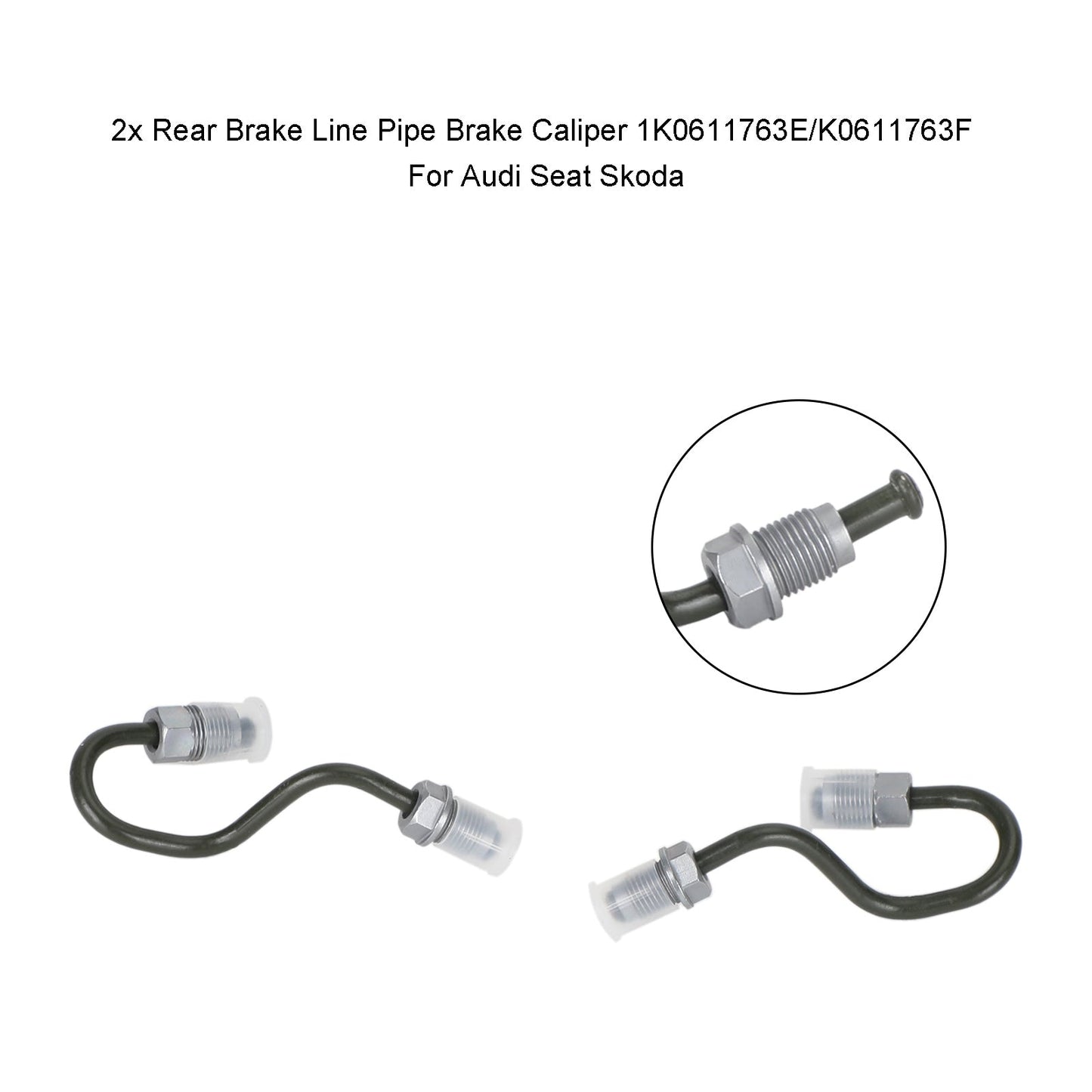 01.2009-08.2014 Plus Van (521) 2x Rear Brake Line Pipe Brake Caliper 1K0611763E 1K0611763F