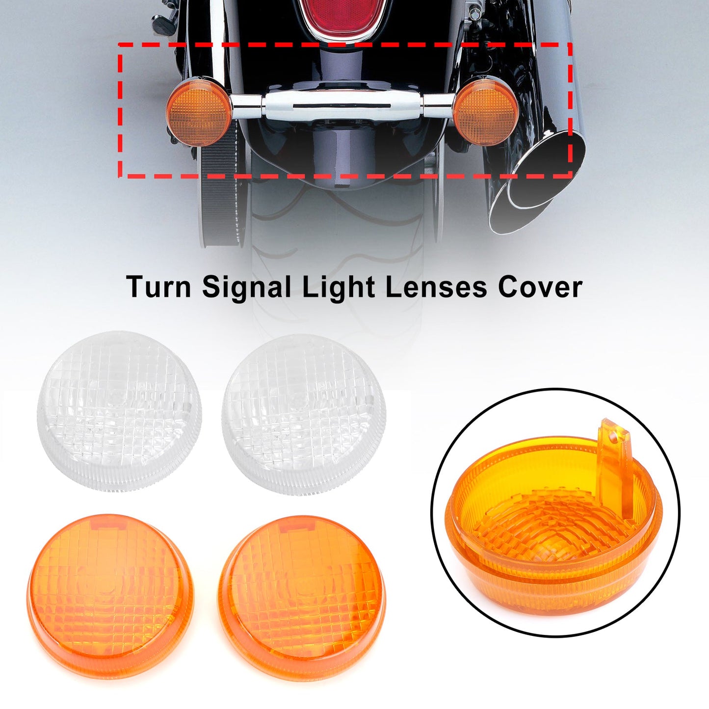 Turn Signal Light Lenses Cover For Honda Shadow Spirit VT750 Vulcan VN Champoo