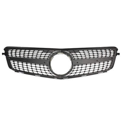 2008-2014 W204 Benz C-Class C200 C230 C250 C300 C350 Diamond Black Chrome Front Grille Grill