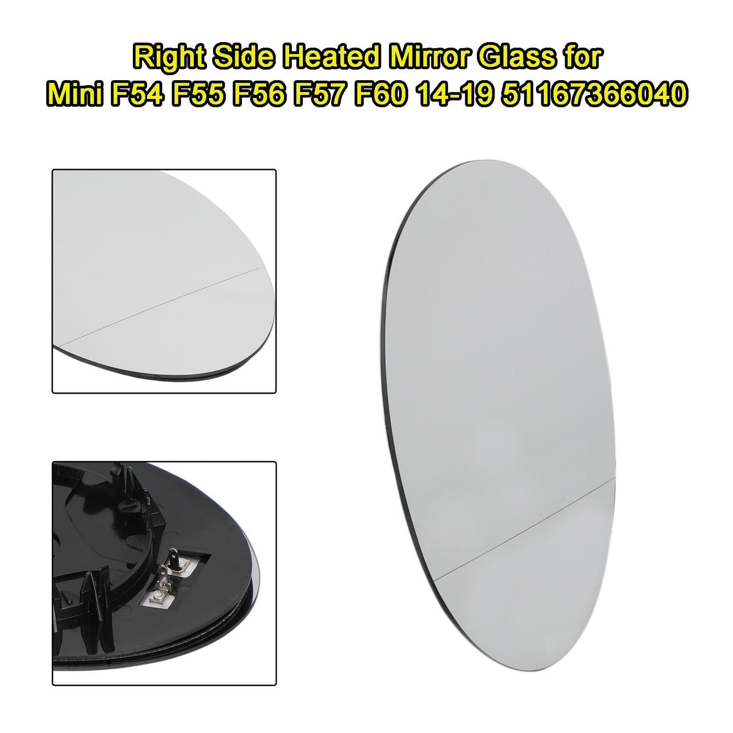 Right 51167366040 Side Heated Mirror Glass for 14-19 Mini F54 F55 F56 F57 F60
