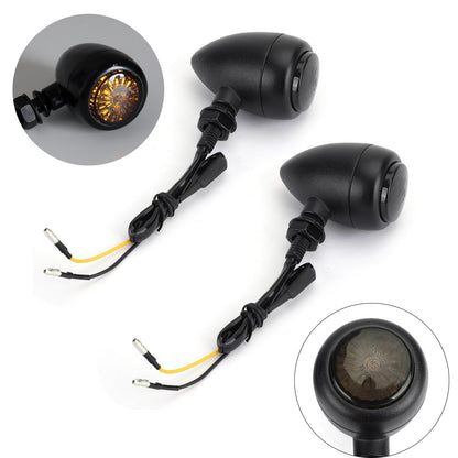 Turn Signals Indicators Fit For Harley Chopper Cafe Racer Black Champoo