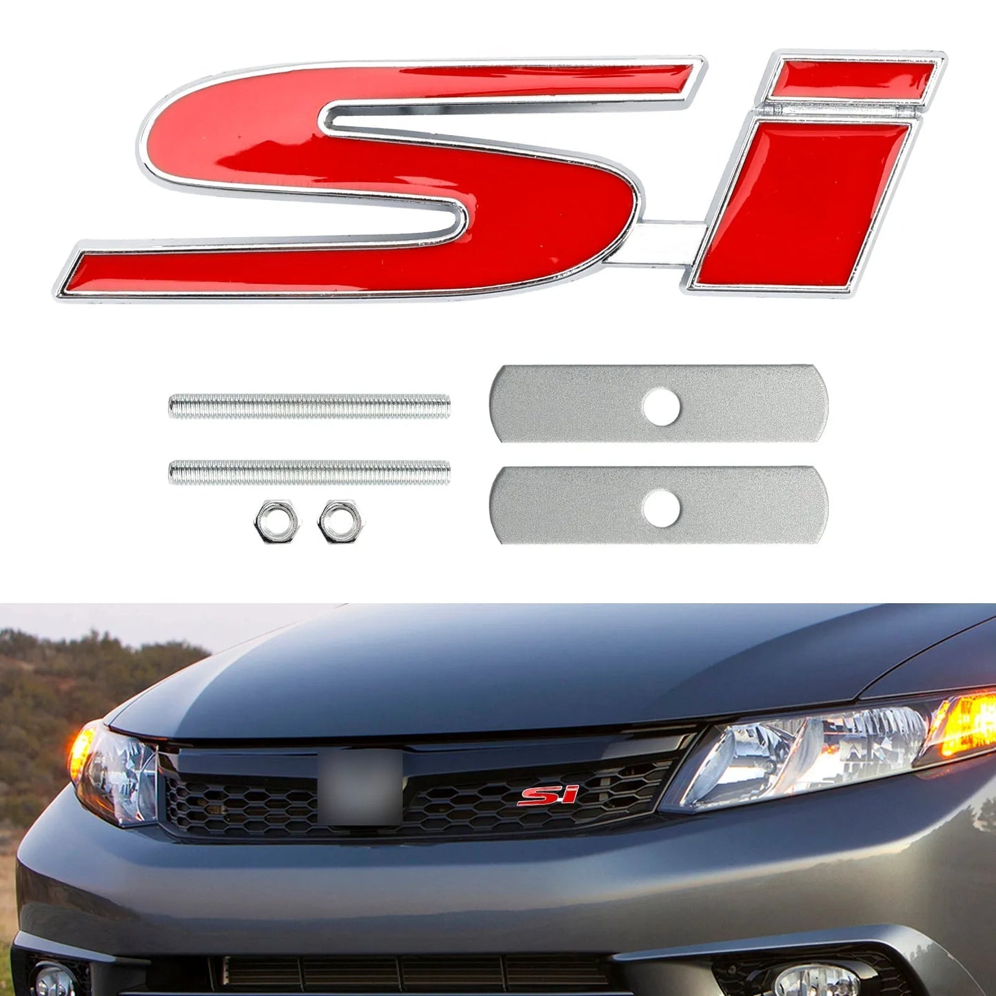 Honda Si Front Grille Emblem Decal Badge