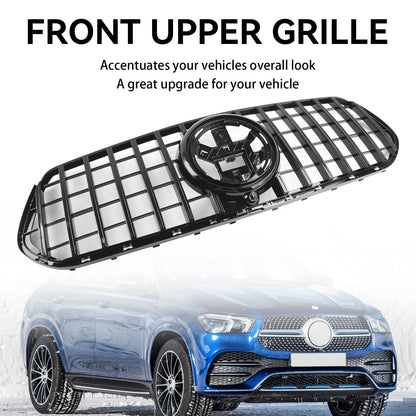 Mercedes-Benz GLE-Class Coupe C167 AMG-Line 2020-2023 Pre-Facelift Front Bumper Grille Gloss Black Grill