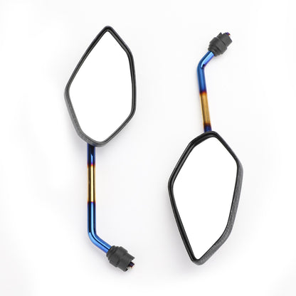 CARBON 10MM THREAD MOTORBIKE MIRRORS UNIVERSAL MOTORCYCLE/BIKE/SCOOTER PAIR - CW