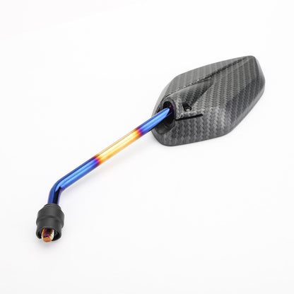CARBON 10MM THREAD MOTORBIKE MIRRORS UNIVERSAL MOTORCYCLE/BIKE/SCOOTER PAIR - CW