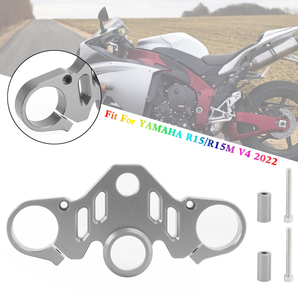 CNC Aluminum Upper Front Top Triple Tree Clamp For YAMAHA R15 V4 R15M 2022