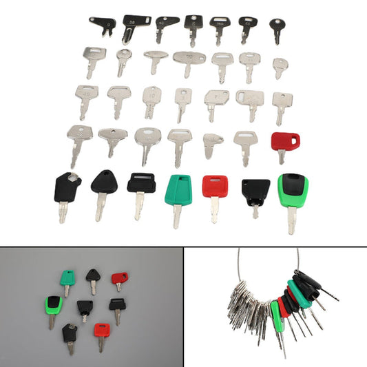 35 Heavy Construction Equipment Ignition Key Set For Cat Case JD Komatsu