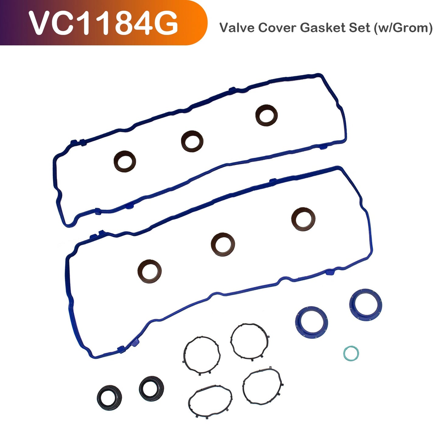 2016-2022 Jeep Wrangler 3.6L V6 DOHC Valve Cover Gasket Set (w/Grom) VC1184G VS50919